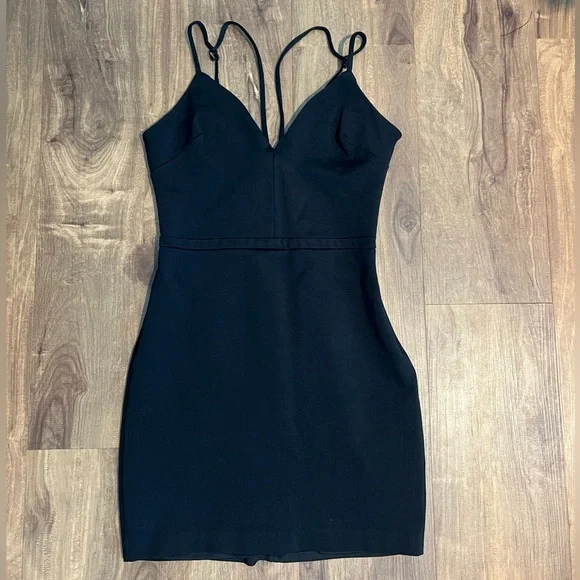 bebe black bodycon dress Bebe Dress womens XXS black Mini bodycon High Neck Mesh Cutouts Sleeveless